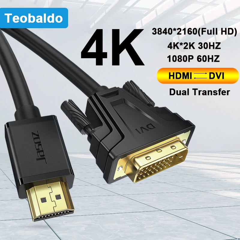4K Кабель HDMI-DVI Bi-direction 24 + 1 DVI-D Мужской адаптер 1080P конвертер для Xbox ps5 TV ps4 HD TV DVD LCD to HDMI кабель 3M5M10M
4K Кабель HDMI-DVI Bi-direction 24 + 1 DVI-D Мужской адаптер 1080P конвертер для Xbox ps5 TV ps4 HD TV DVD LCD to HDMI кабель 3M5M10M