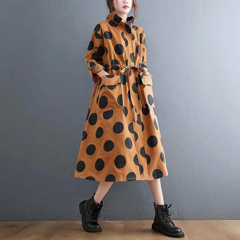 Oshoplive свободное контрастное цветное длинное пальто в горошек с поясом в горошек женские корейские пальто женская осенняя одежда для женщин
Oshoplive свободное контрастное цветное длинное пальто в горошек с поясом в горошек женские корейские пальто женская осенняя одежда для женщин