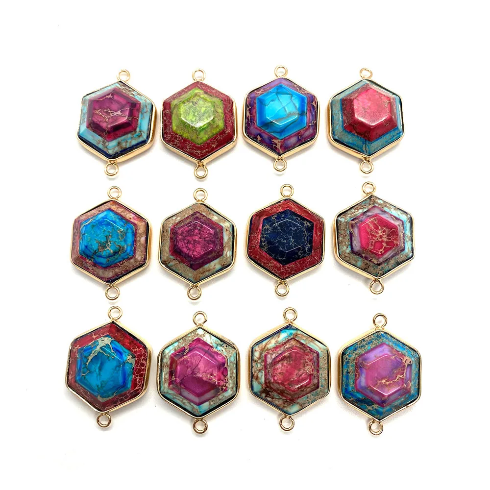 Natural Stone Double-hole Hexagonal Connector Exquisite Imperial Stone Pendant for Jewelry DIY Necklace Bracelet Accessory
Natural Stone Double-hole Hexagonal Connector Exquisite Imperial Stone Pendant for Jewelry DIY Necklace Bracelet Accessory
