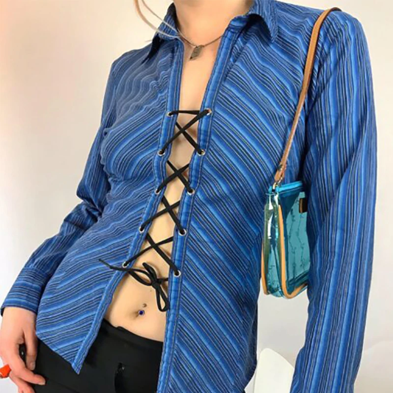 POLO Collar Blusas Mujer De Moda Hollow Chest Strap Punk Clothes Long Sleeve Camiseta Shirts Women Emo Clothes Hippie Clothes
POLO Collar Blusas Mujer De Moda Hollow Chest Strap Punk Clothes Long Sleeve Camiseta Shirts Women Emo Clothes Hippie Clothes