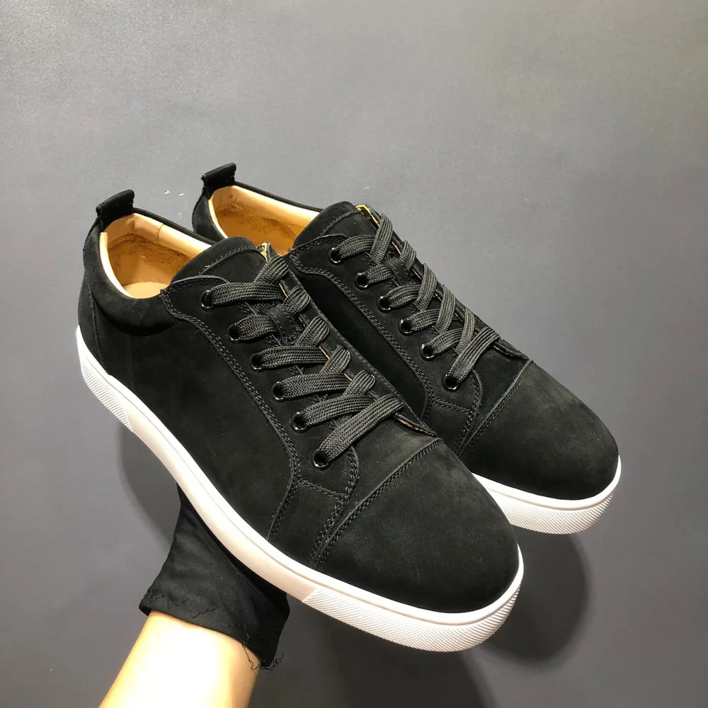 Luxury Black Low Cut Red Bottom Shoes For Men Rivet Genuine Suede Leather New Casual Flats Loafers Spikes Sneakers Driving Shoes
Luxury Black Low Cut Red Bottom Shoes For Men Rivet Genuine Suede Leather New Casual Flats Loafers Spikes Sneakers Driving Shoes