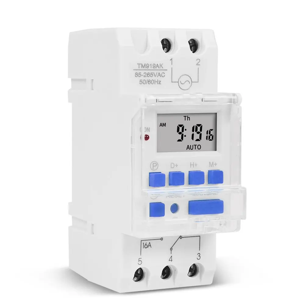 Electronic Weekly 7 Days Programmable Digital Industrial Time Switch Relay Timer Control 16A Din Rail Mount
Electronic Weekly 7 Days Programmable Digital Industrial Time Switch Relay Timer Control 16A Din Rail Mount