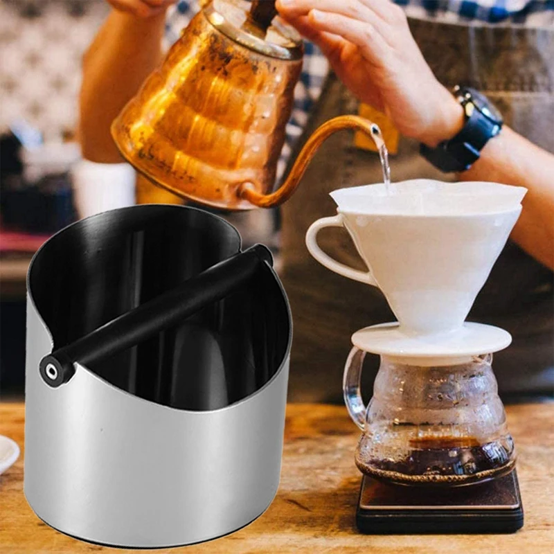 Stainless Steel Coffee Knock Box,Anti Slip Coffee Grind Dump Bin with Detachable Knock
Stainless Steel Coffee Knock Box,Anti Slip Coffee Grind Dump Bin with Detachable Knock