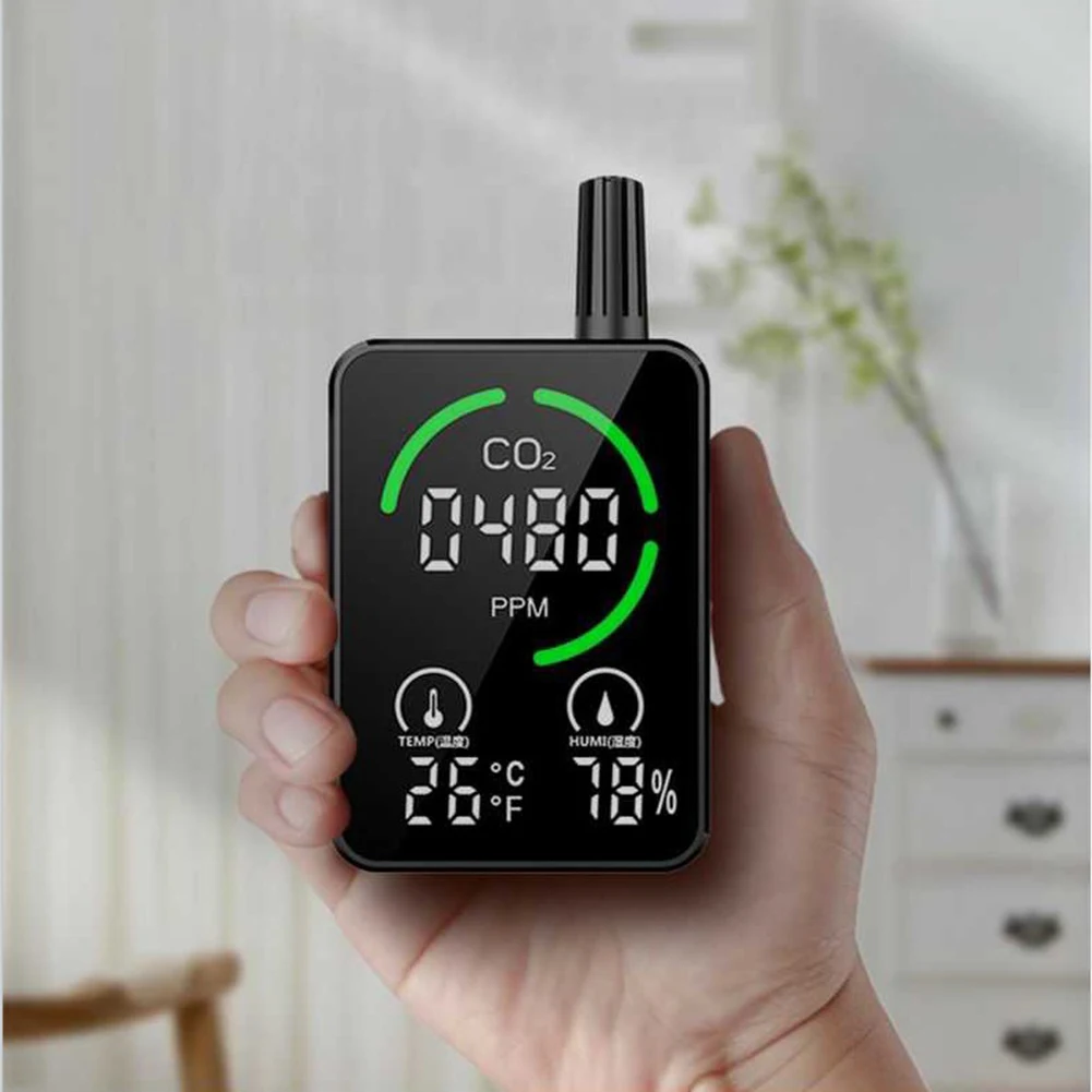 Intelligent CO2 Carbon Dioxide Detector Real-time Monitoring Home Temperature Humidity Tester Air Quality Analyzer
Intelligent CO2 Carbon Dioxide Detector Real-time Monitoring Home Temperature Humidity Tester Air Quality Analyzer