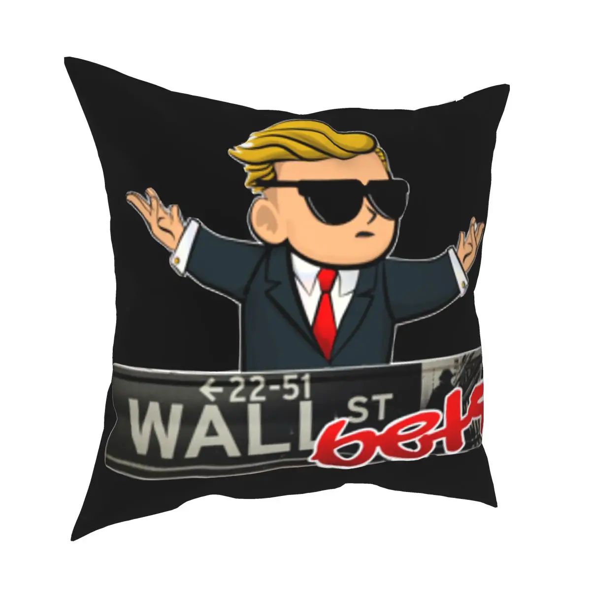 

The Official WallStreetBets Hip Hop Throw Pillow Cover The Kid Gamestop GME WSB Cushions for Sofa Stock Stonks Trader Pillowcase