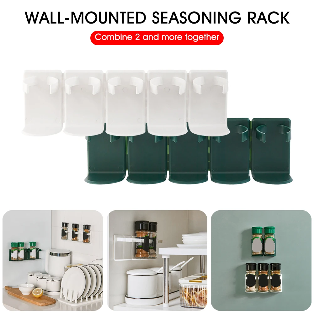 

New Hanging Spice Rack Organizer Wall Mount Seasoning Storage Holder for Kitchen Wall Cabinet Pantry PP material for most cruets