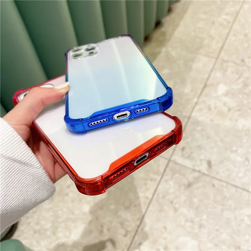 Anti-fall Gradient Bumper Transparent Hard Back Case For iPhone 8 7 Plus XS 11 12 Pro MAX XR 12 Mini X 2 in 1 Soft Edge Cover
Anti-fall Gradient Bumper Transparent Hard Back Case For iPhone 8 7 Plus XS 11 12 Pro MAX XR 12 Mini X 2 in 1 Soft Edge Cover