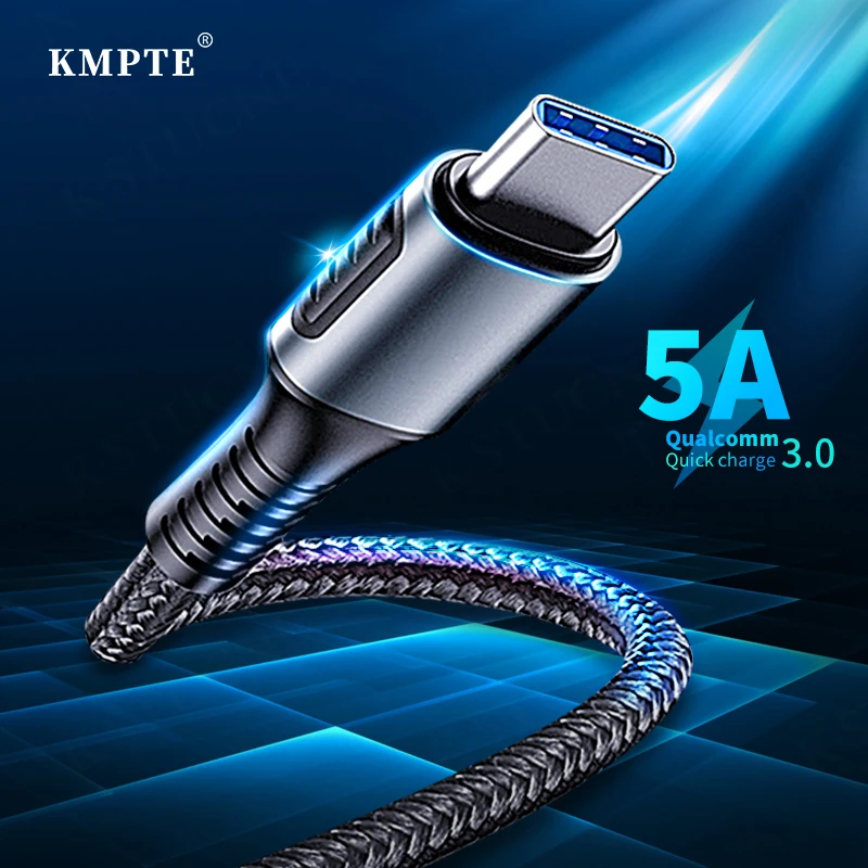 Кабель KMPTE 5A USB Type C суперзарядка для Huawei Mate 20 P30 P20 Pro быстрая зарядка телефонный