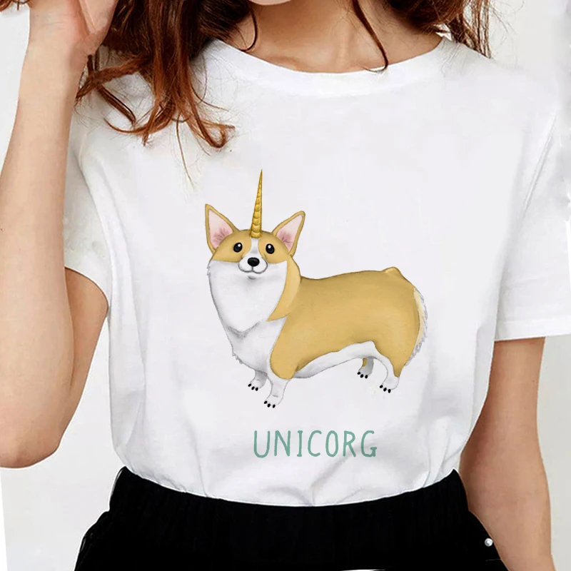 New Summer Cute Unicorn T Shirts For Women Funny Corgi Dog Unicorg harajuku T shirts Casual Soft Cotton White Women Tops Tees
New Summer Cute Unicorn T Shirts For Women Funny Corgi Dog Unicorg harajuku T shirts Casual Soft Cotton White Women Tops Tees