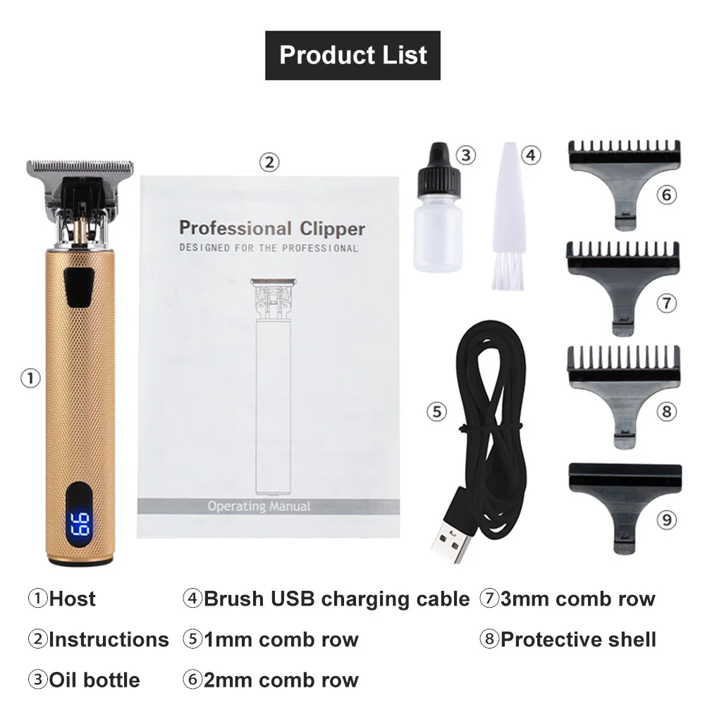 T Bald Head Hair Clipper Trimmer For Men Rechargeable Mower Hair Trimmer Electric Hair Cutting Machine Vintage Haircut Shaver
T Bald Head Hair Clipper Trimmer For Men Rechargeable Mower Hair Trimmer Electric Hair Cutting Machine Vintage Haircut Shaver