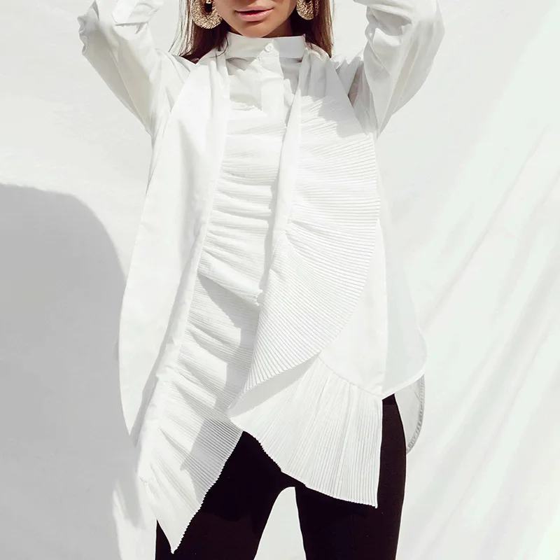 SuperAen Office Lady Solid Blouse 2021 Spring New All Match Tie Irregular Pleated Scarf Full White Women Shirts
SuperAen Office Lady Solid Blouse 2021 Spring New All Match Tie Irregular Pleated Scarf Full White Women Shirts