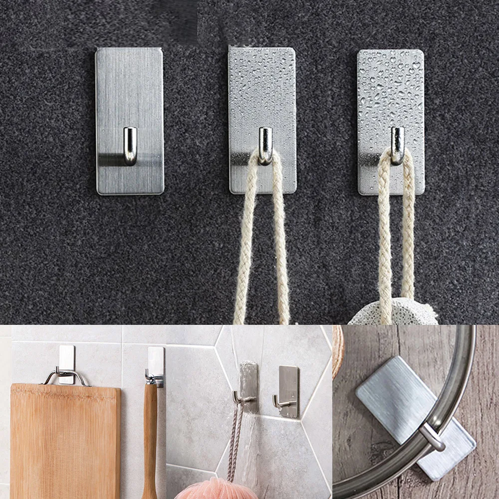 Stainless Steel Wall Hook Self Adhesive Sticky Kitchen Home Bathroom Key Bag Hanger Storage Hanging Holder Waterproof Towel Rack
Stainless Steel Wall Hook Self Adhesive Sticky Kitchen Home Bathroom Key Bag Hanger Storage Hanging Holder Waterproof Towel Rack