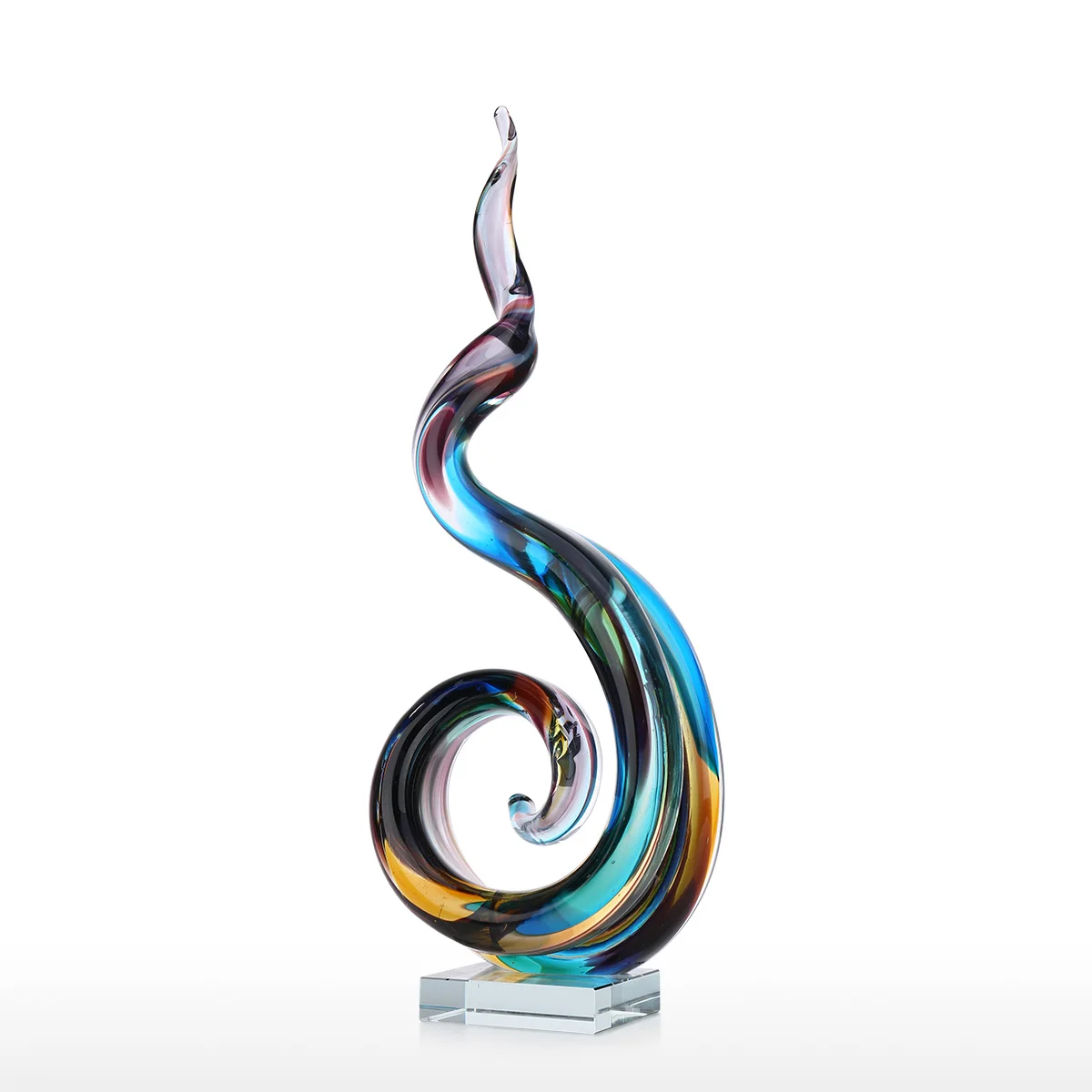 

Tooarts Abstract Glass Sculpture Handmade Glass Figurine Ornament for Office Home Decoration Modern Decorative Tabletop Artwork