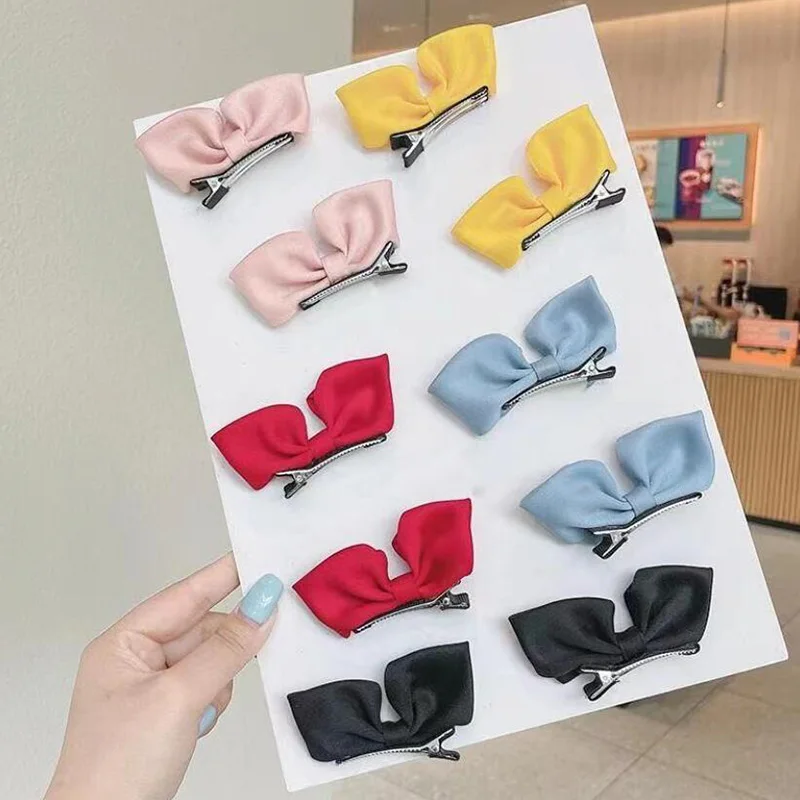 2Pcs/set Satin Solid Color Bowknot Hair Clips For Cute Girls Barrettes Safty Hairpins Headwear Kids Hair Accessories Bow BB Clip
2Pcs/set Satin Solid Color Bowknot Hair Clips For Cute Girls Barrettes Safty Hairpins Headwear Kids Hair Accessories Bow BB Clip
