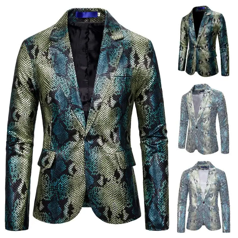 Stage Men Blazers Fish scale print Men Suit Jacket Dress costume Luxury Tuxedos Blazer jacket New
Stage Men Blazers Fish scale print Men Suit Jacket Dress costume Luxury Tuxedos Blazer jacket New