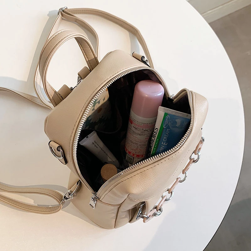 Women's Mini Backpack Luxury PU Leather Chain Backpack Cute Graceful Bagpack Small School Bags For Girls Travel Shoulder Bags
Women's Mini Backpack Luxury PU Leather Chain Backpack Cute Graceful Bagpack Small School Bags For Girls Travel Shoulder Bags