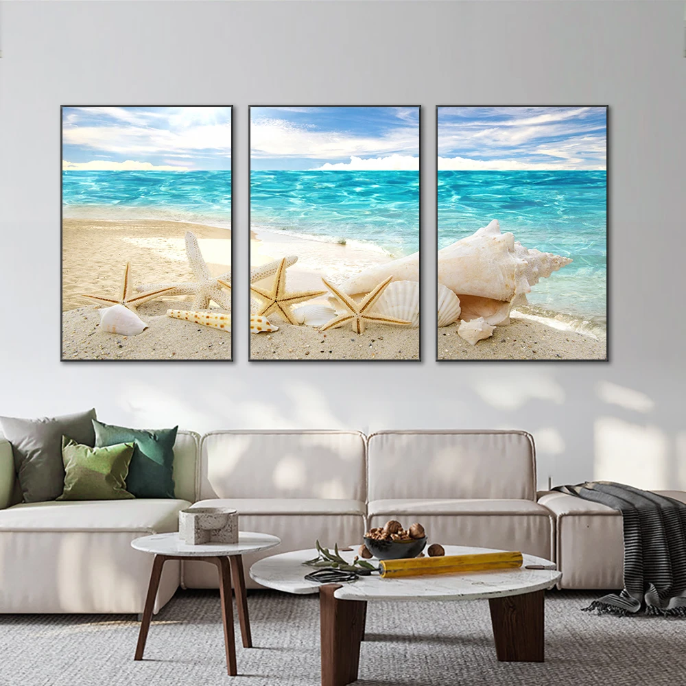 3pcs Set Blue Sea Beach Shell Canvas Painting Modern Nordic Seascape Wall Art Posters And Prints For Living Room Home Decoration 
3pcs Set Blue Sea Beach Shell Canvas Painting Modern Nordic Seascape Wall Art Posters And Prints For Living Room Home Decoration
