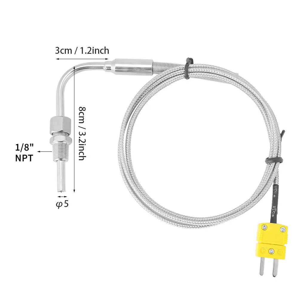 EGT Thermocouple Temperature Sensor K-Type With 1/8" NPT Compression Fittings Gas Temp Sensor Probe Connector
EGT Thermocouple Temperature Sensor K-Type With 1/8" NPT Compression Fittings Gas Temp Sensor Probe Connector