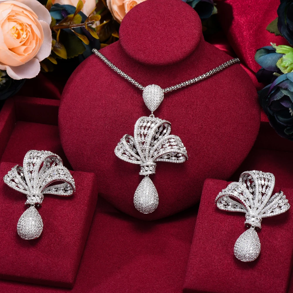missvikki Trendy Luxury Gorgeous Big Bow-knot Pendant Earrings Necklace PARTY Cubic Zircon Crystal CZ aretes de mujer modernos
missvikki Trendy Luxury Gorgeous Big Bow-knot Pendant Earrings Necklace PARTY Cubic Zircon Crystal CZ aretes de mujer modernos