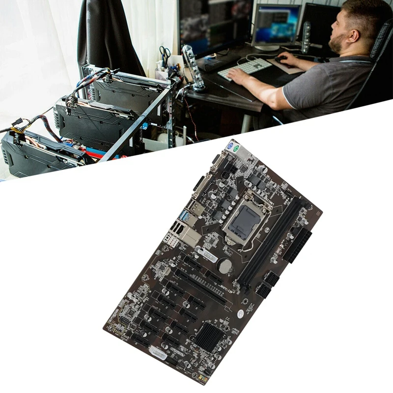 Материнская плата B250 BTC для майнинга 12 PCIE слоты графических карт LGA 1151 2XDDR4 16 Гб ОЗУ
