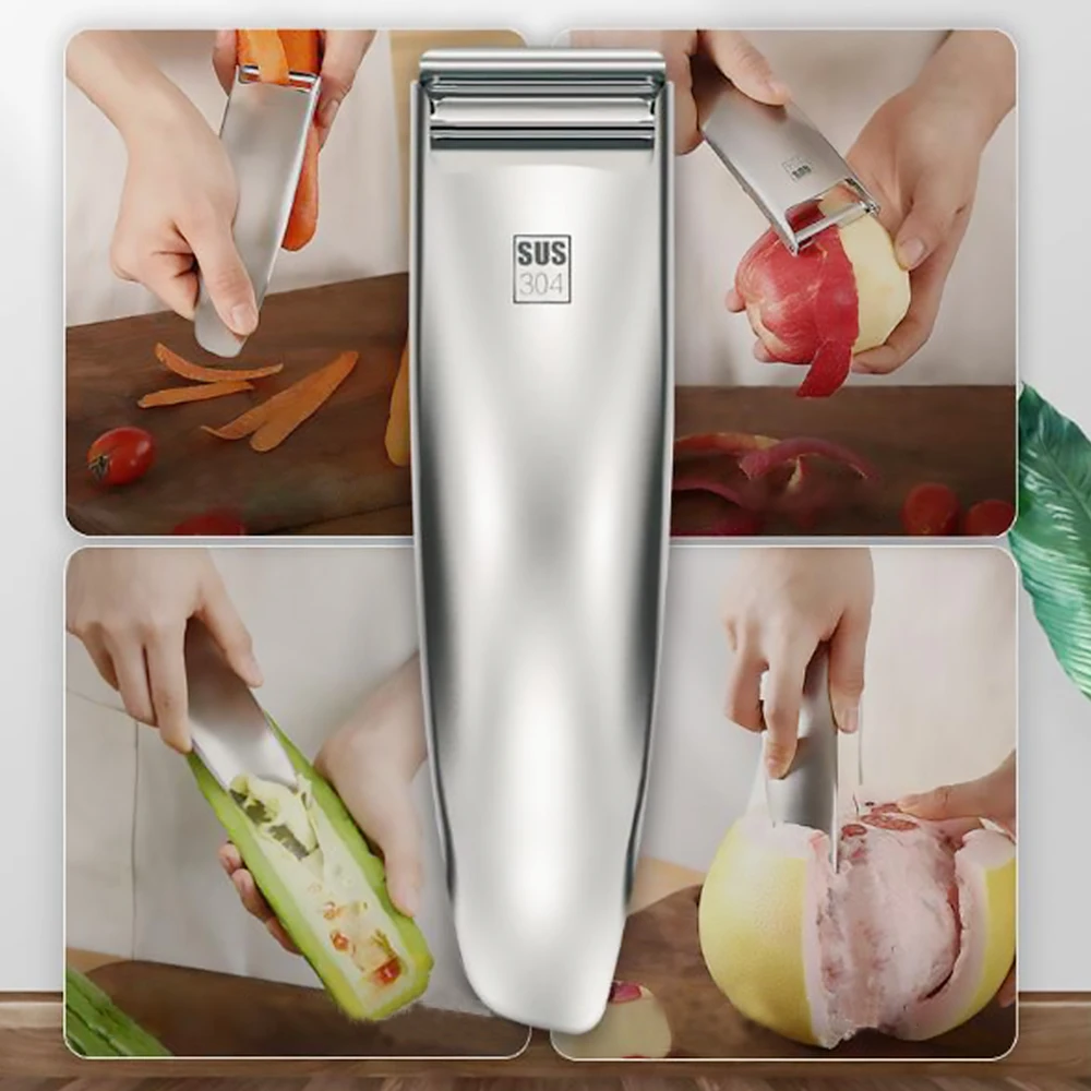 304 Stainless Steel Peeling Knife Melon Planer Multi-Function Peeler Grater Vegetable And Fruit Scraping Knife Kitchen Tools
304 Stainless Steel Peeling Knife Melon Planer Multi-Function Peeler Grater Vegetable And Fruit Scraping Knife Kitchen Tools