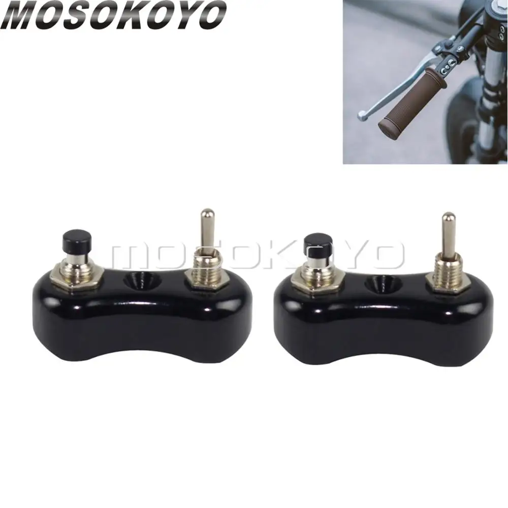 Мини переключатель Cafe Racer универсальный кнопочный 7/8 и 1 дюйм 2 шт.|Руль велосипеда|