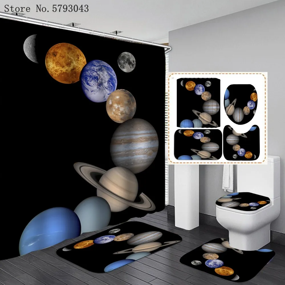 3D Print Universe Printing Shower Curtain Set Toilet Cover Non-Slip Mat Set Bathroom 4 Piece Set Outer Space Bathroom Set
3D Print Universe Printing Shower Curtain Set Toilet Cover Non-Slip Mat Set Bathroom 4 Piece Set Outer Space Bathroom Set