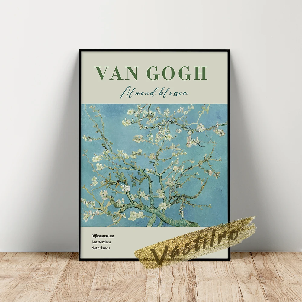 Vincent Van Gogh Museum Exhibition Poster, Van Gogh Almond Blossoms Canvas Painting, Gogh Retro Plant Flower Leaf Wall Picture
Vincent Van Gogh Museum Exhibition Poster, Van Gogh Almond Blossoms Canvas Painting, Gogh Retro Plant Flower Leaf Wall Picture