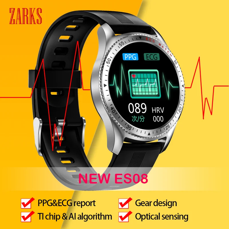 ZARKS 2021 New ES08 ECG&PPG Smart Watch Heart Rate Monitor Smart Medical Equipment Wireless Electrode Wristband Call Smart Watch
ZARKS 2021 New ES08 ECG&PPG Smart Watch Heart Rate Monitor Smart Medical Equipment Wireless Electrode Wristband Call Smart Watch