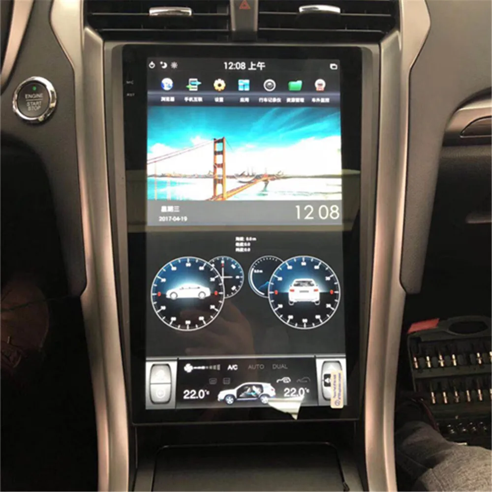 Автомагнитола Tesla Style 12 1 дюйма с GPS Bluetooth Wi Fi 4G вертикальная стерео IPS