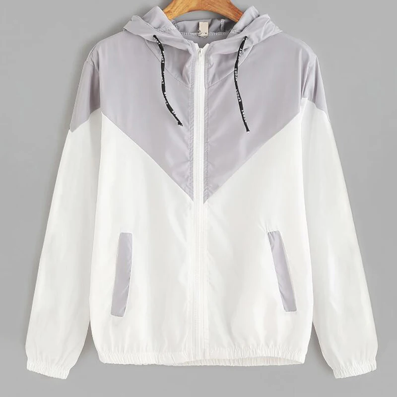 Women Hooded Basic Jackets Autumn Hooded Jacket Female Zipper Pockets Two Tone Windbreaker Jacket Casual Long Sleeves Coats
Women Hooded Basic Jackets Autumn Hooded Jacket Female Zipper Pockets Two Tone Windbreaker Jacket Casual Long Sleeves Coats