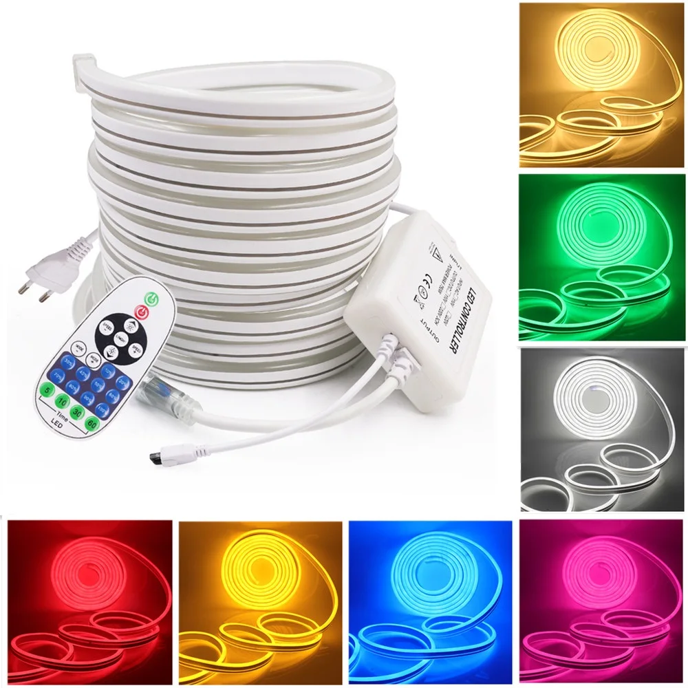 Double Sided Neon Strip Light Sign 2835 120Leds/m Waterproof Dimmable Remote Control Rope Tape Lamp 220V Supper Bright
Double Sided Neon Strip Light Sign 2835 120Leds/m Waterproof Dimmable Remote Control Rope Tape Lamp 220V Supper Bright