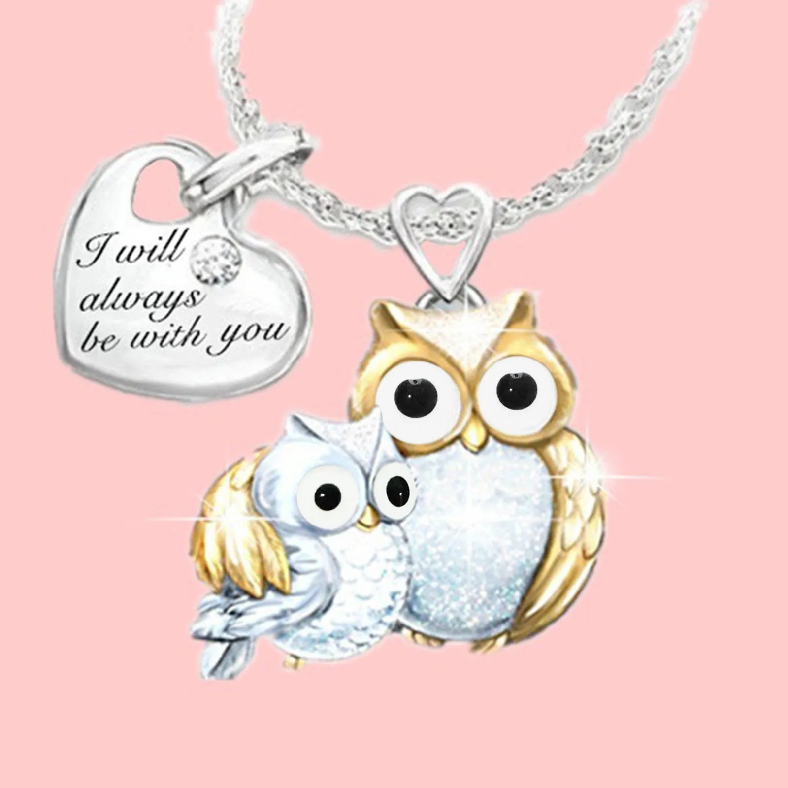 2021 New Cute Animal Pendant Owl Mother and Child Two-color Lettering Love Necklace Dating Valentine's Day Gift Collier
2021 New Cute Animal Pendant Owl Mother and Child Two-color Lettering Love Necklace Dating Valentine's Day Gift Collier