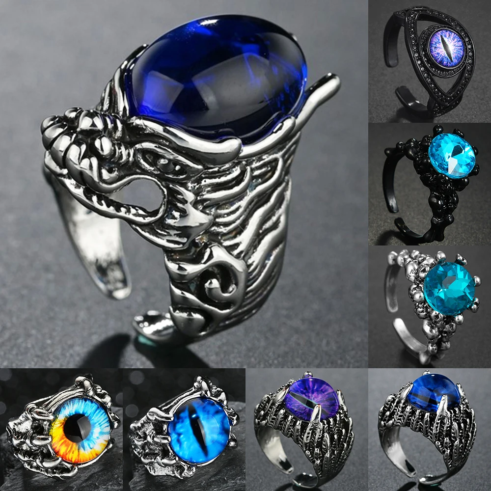 Punk Men's Crystal Paw Blue Evil Eyes Ring Cool Vintage Opening Adjustable Rings For Women High Quality Party Jewelry Gift
Punk Men's Crystal Paw Blue Evil Eyes Ring Cool Vintage Opening Adjustable Rings For Women High Quality Party Jewelry Gift