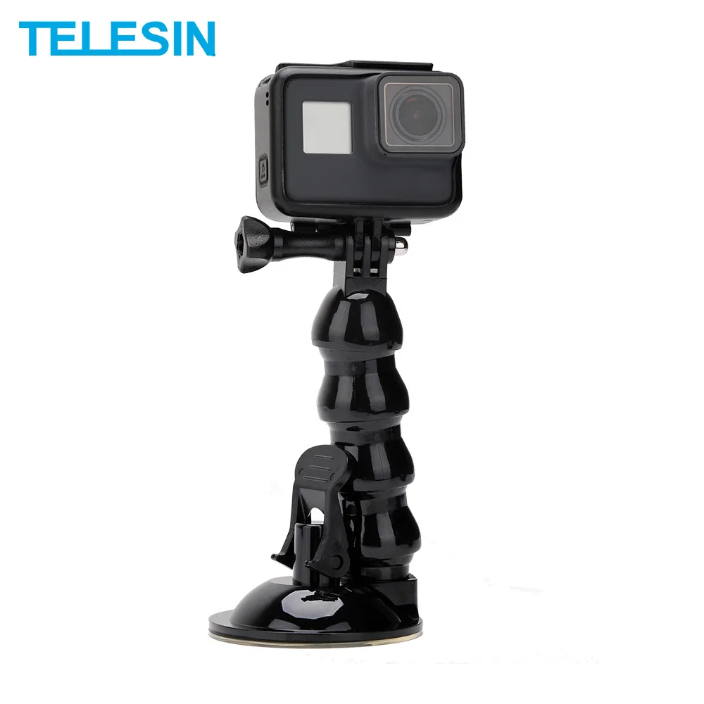 

TELESIN Jaws Flex Suction Cup Car Window Mount Holder with Flexible Gooseneck Extension for GoPro Xiao Yi 4K For DJI Osmo Action