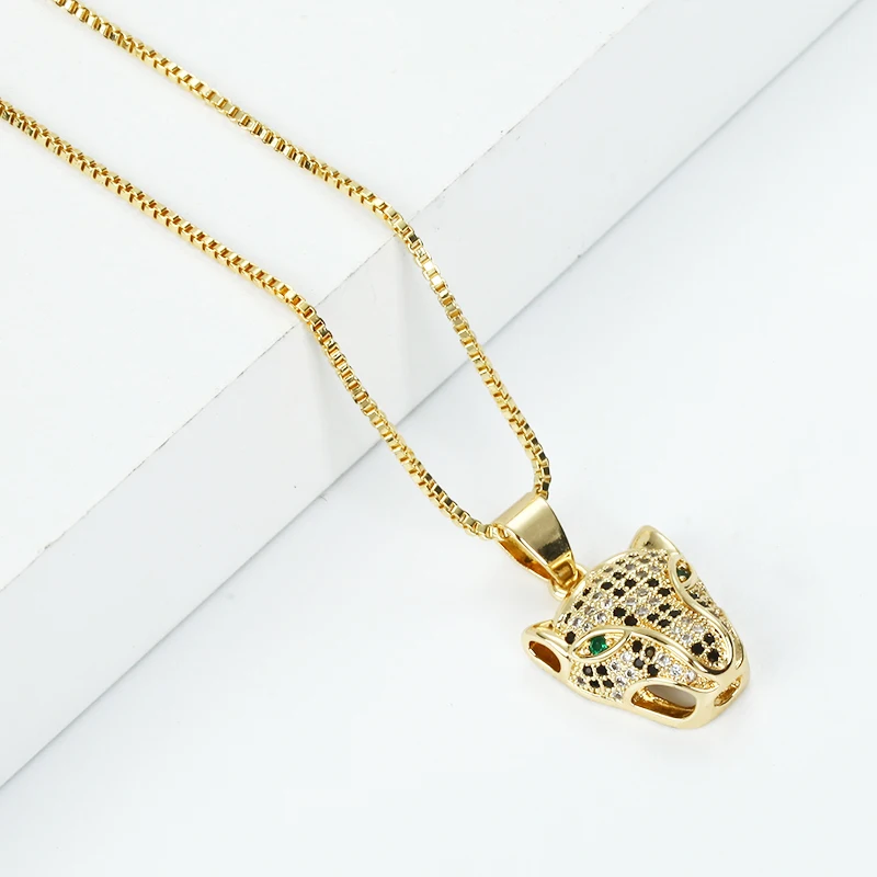 Daihe Punk Gold Plated Leopard Head Pendant Necklace Women Adjustable Micro Inlay 5A Zircon Copper Necklace Female Party Gift
Daihe Punk Gold Plated Leopard Head Pendant Necklace Women Adjustable Micro Inlay 5A Zircon Copper Necklace Female Party Gift