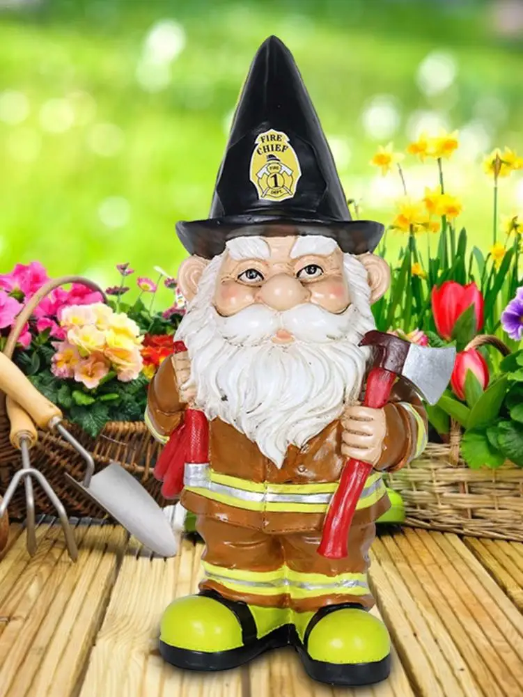 Fireman Gnome Statue Resin Handfcraft Firefighter Dwarf Ornament Garden Courtyard Lawn Porch Decoration
Fireman Gnome Statue Resin Handfcraft Firefighter Dwarf Ornament Garden Courtyard Lawn Porch Decoration