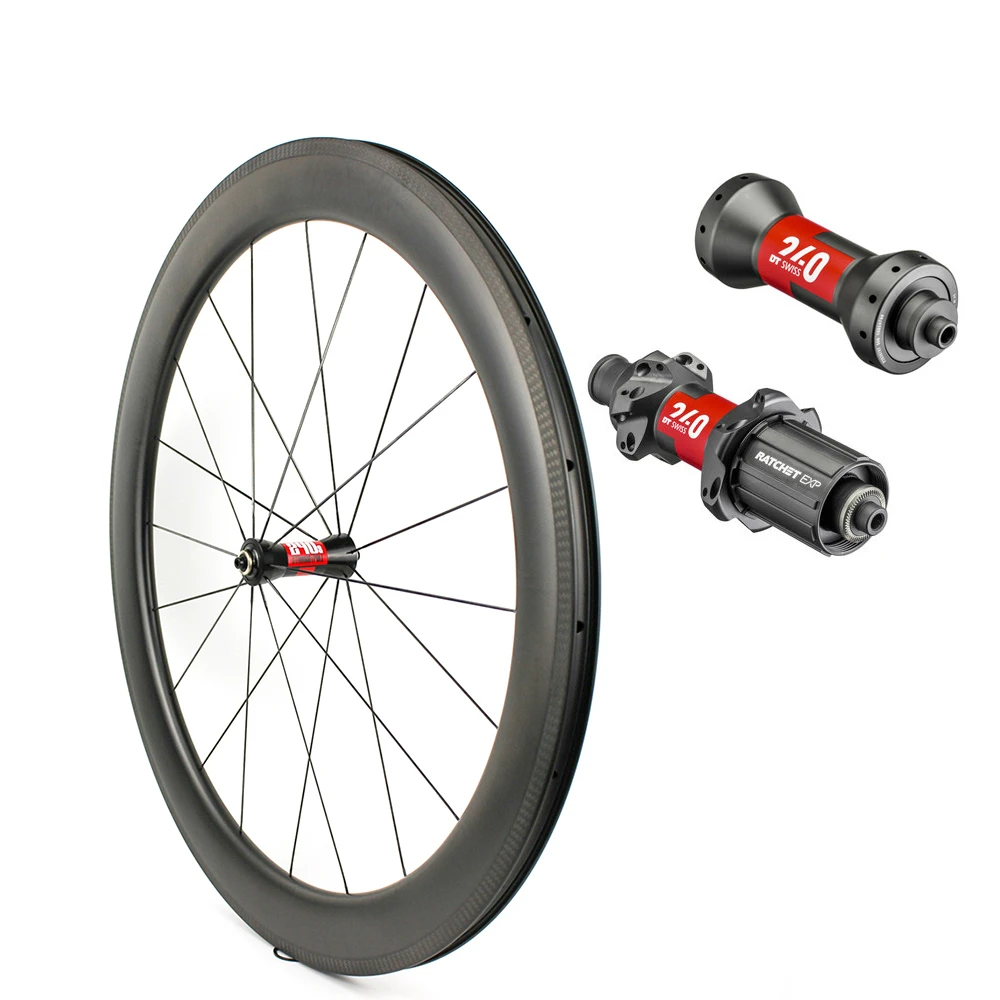 

HULKWHEELS 700c Carbon Wheelset 25mm Width 60mm Depth Tubular Carbon Road Bike Wheels With Pillar 1423 Spoke 240s Hub