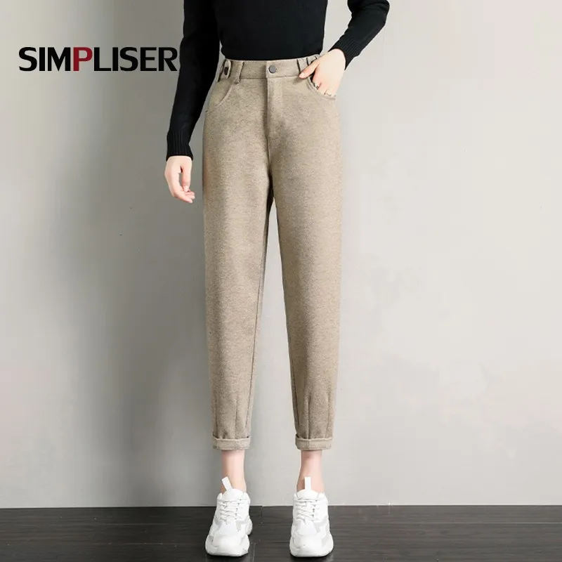 High Waist Casual Woolen Pants For Women 2020 Winter Harem Pants Elastic Waist Female Mom Trousers Black Khaki Beige Ladies Pant
High Waist Casual Woolen Pants For Women 2020 Winter Harem Pants Elastic Waist Female Mom Trousers Black Khaki Beige Ladies Pant