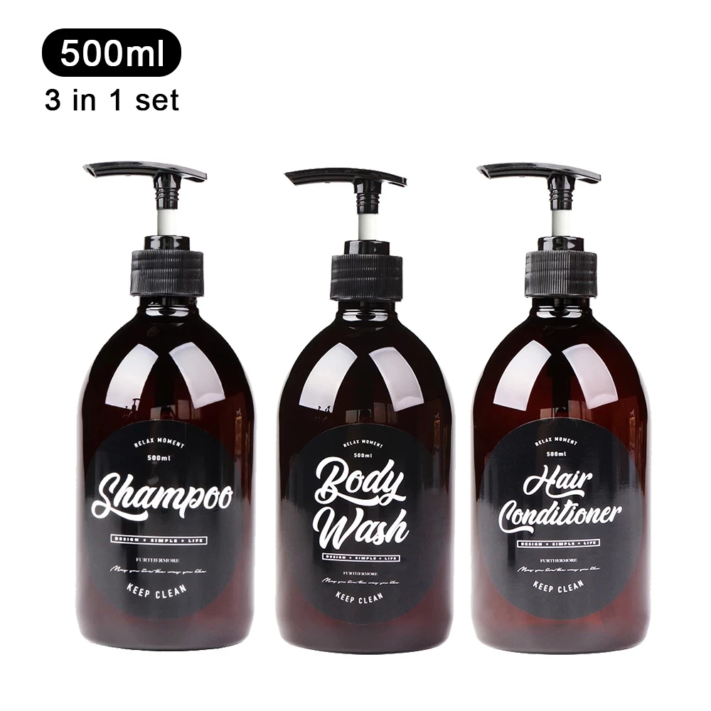 3 in 1 Set Bathroom Soap Dispenser 500ml Shampoo Body Wash Hair Conditioner Bottle Plastic Storage Bottle Press Pump Sub Bottle
3 in 1 Set Bathroom Soap Dispenser 500ml Shampoo Body Wash Hair Conditioner Bottle Plastic Storage Bottle Press Pump Sub Bottle