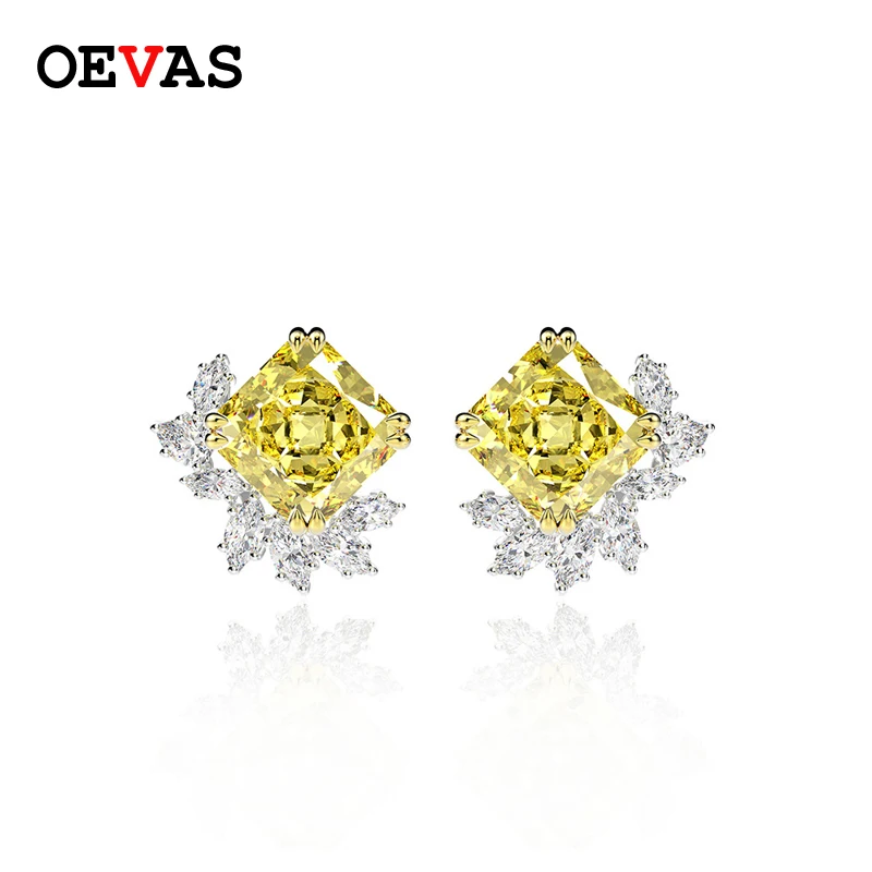 Серьги-пусеты для ушей OEVAS, роскошные серьги с камнем на день рождения из моисанита и цитрина, ювелирное изделие для женщин 
Серьги-пусеты для ушей OEVAS, роскошные серьги с камнем на день рождения из моисанита и цитрина, ювелирное изделие для женщин