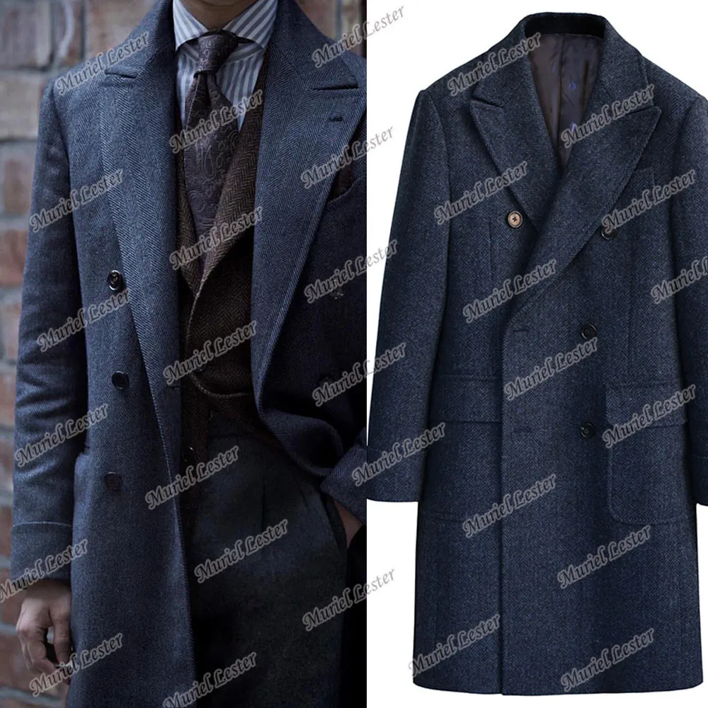 Autumn/Winter Navy/Green Herringbone Men Jackets Custom Made Double Breasted Overcoat Long Wool Blends Coat Groom Wear Blazers
Autumn/Winter Navy/Green Herringbone Men Jackets Custom Made Double Breasted Overcoat Long Wool Blends Coat Groom Wear Blazers