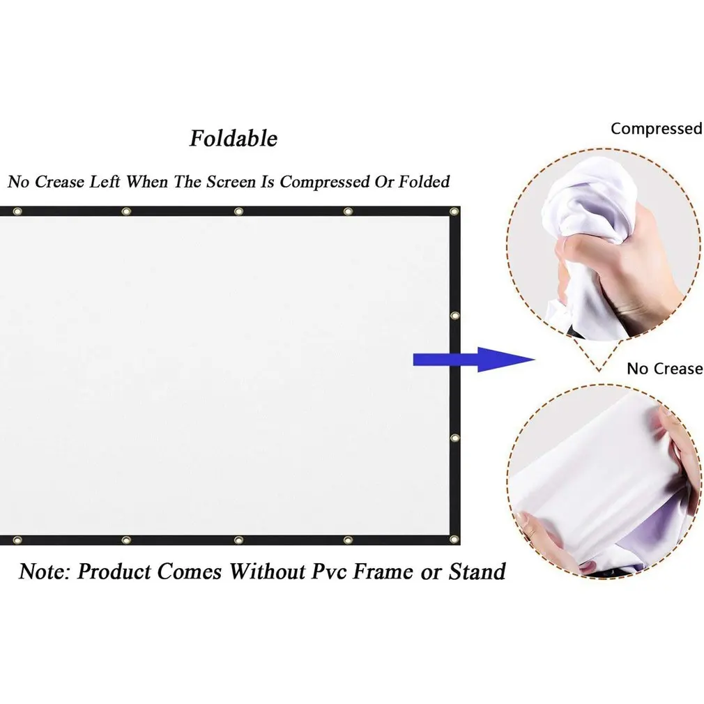 Projection Screen 16: 9 Foldable Anti-wrinkle Portable Outdoor Home Theater Movie Screen Indoor Stand Double-sided Projection
Projection Screen 16: 9 Foldable Anti-wrinkle Portable Outdoor Home Theater Movie Screen Indoor Stand Double-sided Projection
