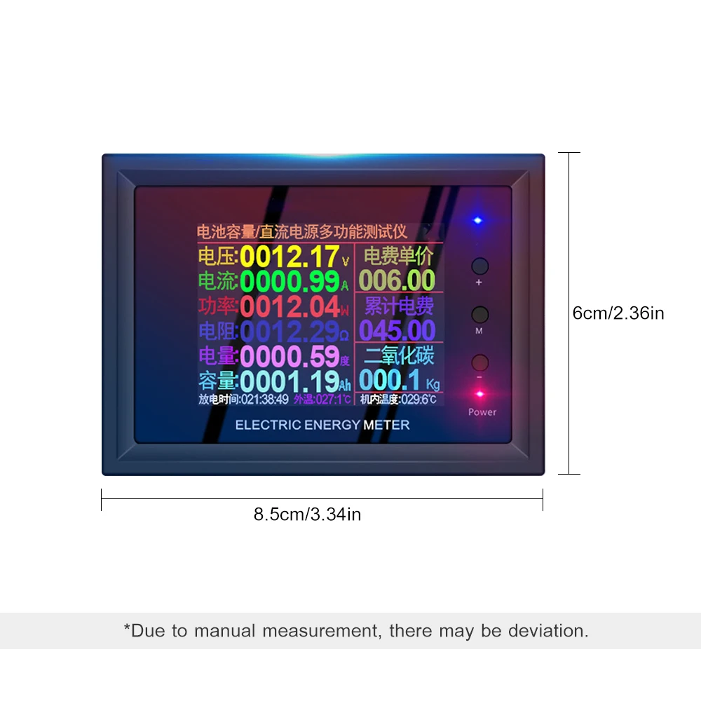 0-380V 0-30A Digital Multimeter 2.4-in Color Screen Electric Energy Meter Voltage/Current/Power/Energy/Capacity Tester Monitor
0-380V 0-30A Digital Multimeter 2.4-in Color Screen Electric Energy Meter Voltage/Current/Power/Energy/Capacity Tester Monitor