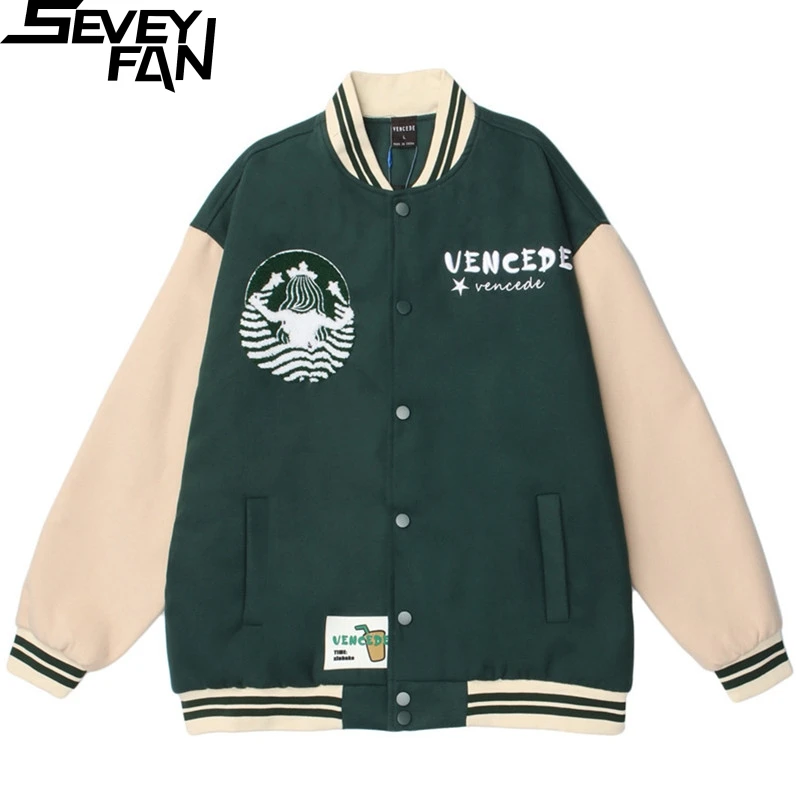 Мужская бейсбольная куртка SEVEYFAN в стиле хип-хоп из искусственной кожи
Мужская бейсбольная куртка SEVEYFAN в стиле хип-хоп из искусственной кожи