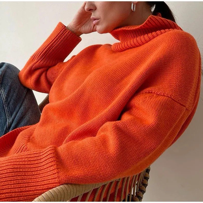 Autumn Winter Women Turtleneck jumpers Solid Round Collar Knitted Pullover Sweater Fashion Female Casual Lantern Sleeve Sweaters
Autumn Winter Women Turtleneck jumpers Solid Round Collar Knitted Pullover Sweater Fashion Female Casual Lantern Sleeve Sweaters