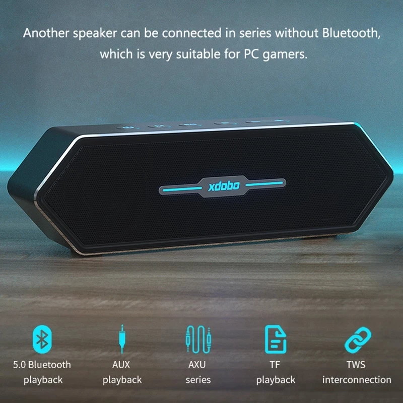 

50 Вт XDOBO высокомощная Bluetooth-колонка, игровая TWS3D стерео сабвуфер, Bluetooth-Колонка для домашнего кинотеатра, беспроводная звуковая колонка Type-C