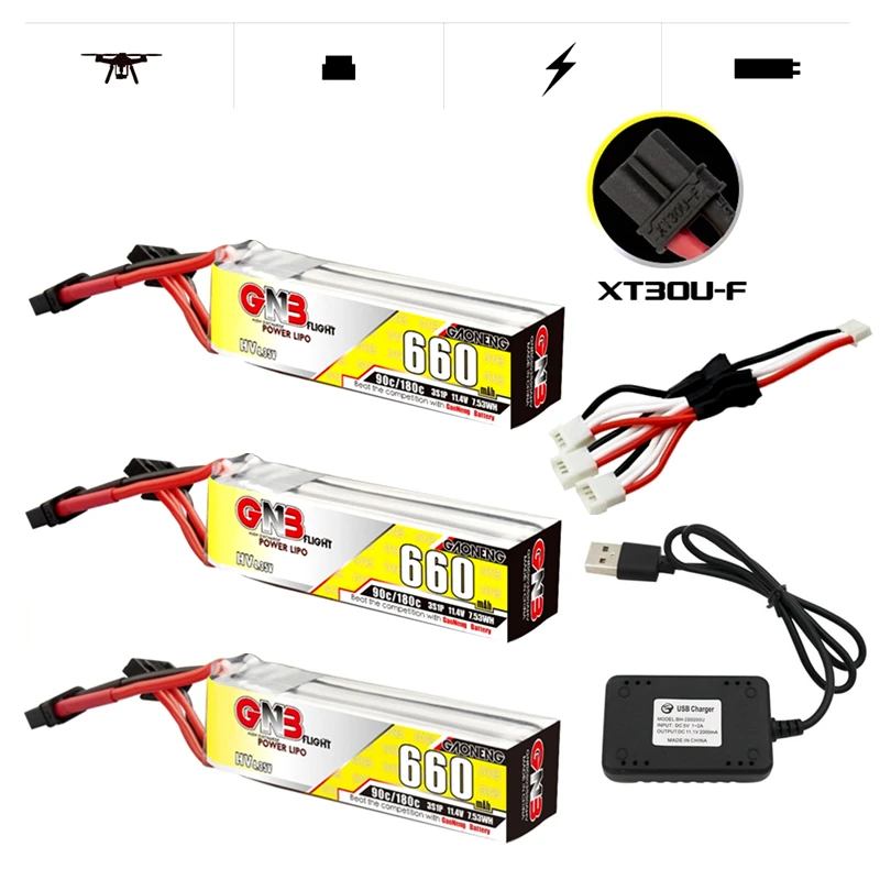 Зарядное устройство Gaoneng GNB 660 мАч 3S 11,4 в HV Lipo для аккумуляторов 90C/180C со стандартной вилкой для FPV гоночного дрона 4 оси БПЛА радиоуправляемого...
Зарядное устройство Gaoneng GNB 660 мАч 3S 11,4 в HV Lipo для аккумуляторов 90C/180C со стандартной вилкой для FPV гоночного дрона 4 оси БПЛА радиоуправляемого...