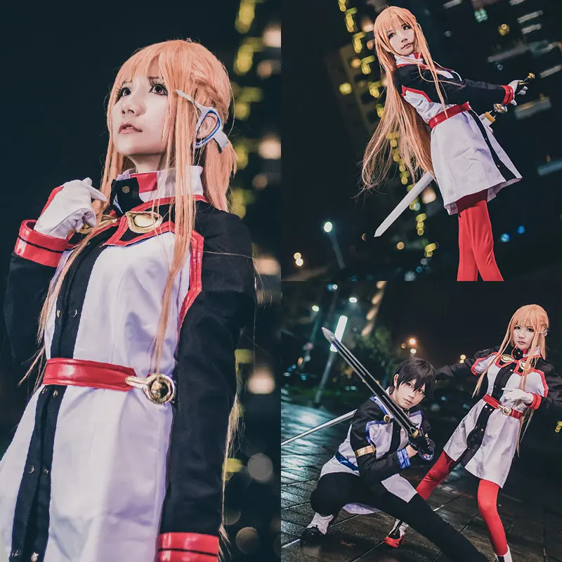 Аниме меч искусство онлайн Asuna Yuuki платье косплей костюмы униформа на Хэллоуин
