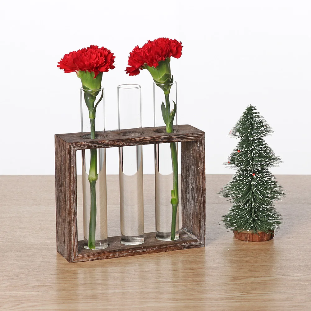 Water Planting Glass Vase Tabletop Decoration With 3/5 Holes Wood Stand For Hydroponic Plant Flower Tube Vase Glass Planter Bud 
Water Planting Glass Vase Tabletop Decoration With 3/5 Holes Wood Stand For Hydroponic Plant Flower Tube Vase Glass Planter Bud